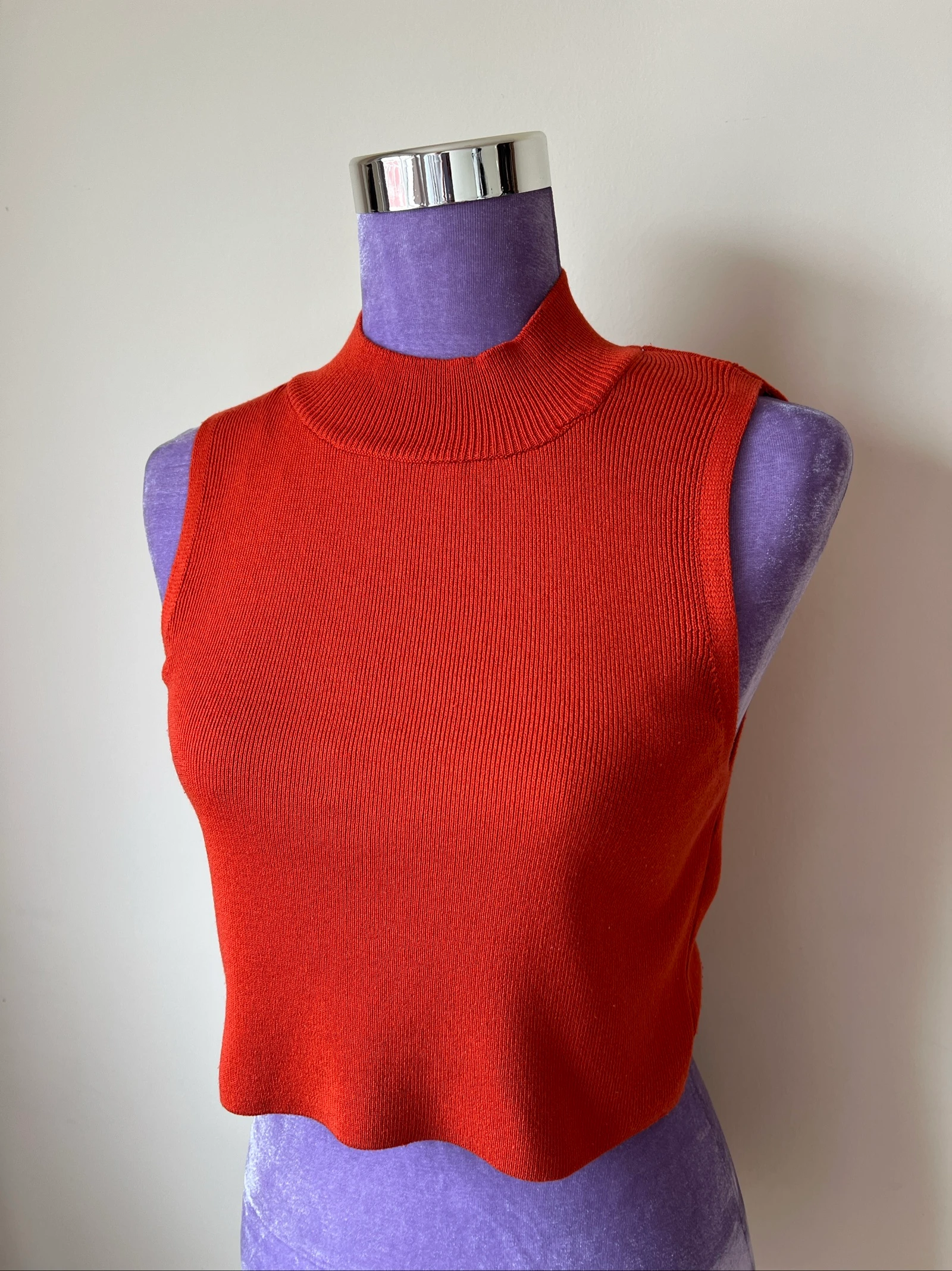 Primark Top Malha Canelado Gola Alta | Tamanho S – photo 5